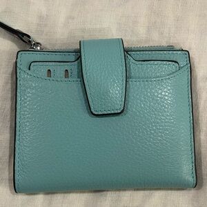 AINIMOER Genuine Leather RFID Blocking Bifold Wallet – Sea Blue